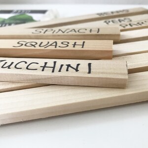 Wooden Garden Stakes, Plant Markers, Bulk Vegetable Flower Row Labels, Set of 12 BLANK Wood Garden Labels, Solid Poplar Hardwood image 4