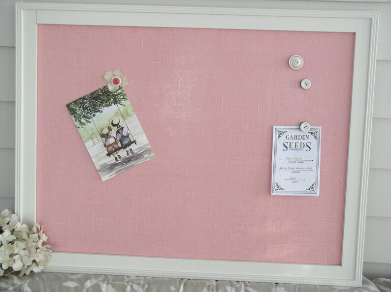 Pink Memo Board Framed Bulletin Board With Etsy