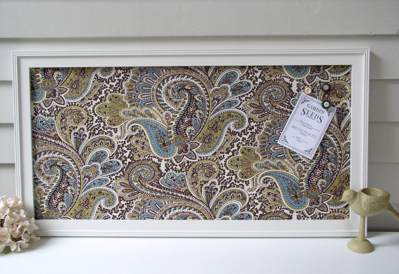 Framed Board Memo Bulletin Board With Designer Etsy