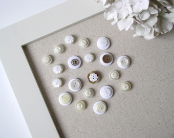 Vintage Style Button Magnets - Neutral Cream and White Colors - Set of 20  in Your Choice of Colors - For Magnetic Memo Bulletin Boards