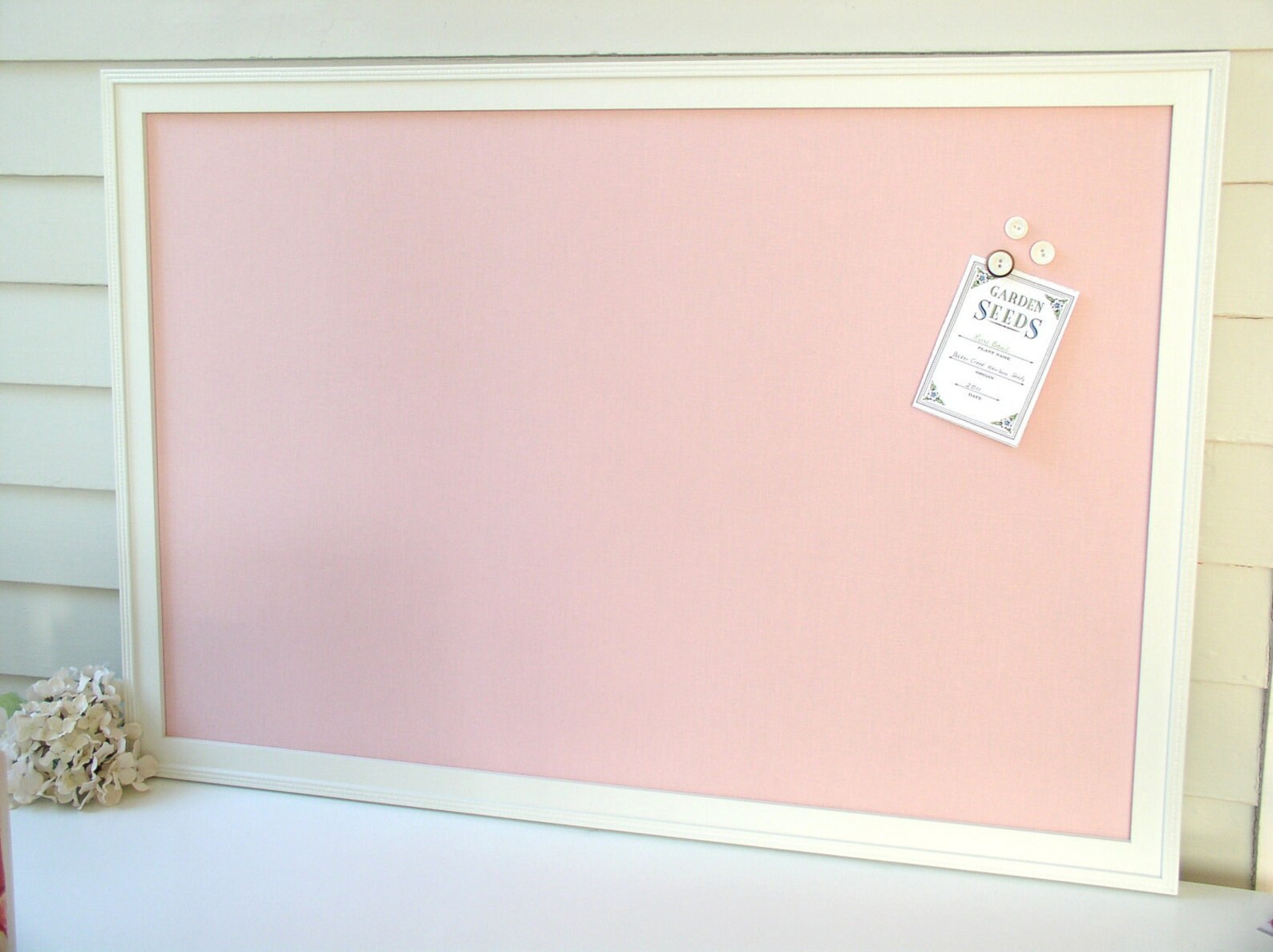 Girl's BULLETIN BOARD Framed Memo Board Soft Pink Etsy