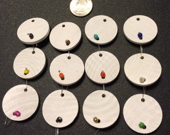 30 - White Painted Wooden Circles for Birthday Boards - Ready to Use - Unique Hang System - No Tools Required