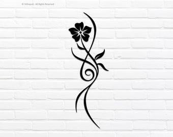 Diseño SVG de enredadera floral: Archivo de corte de imágenes prediseñadas de flores y tallos estilizados (descarga digital)