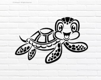 Tribal Sea Turtle SVG, Hibiscus SVG, Sea Turtle SVG Cut Table