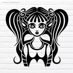 Gothic Pixie Girl SVG Design: Tribal Fairy Cut File (Digital Download)