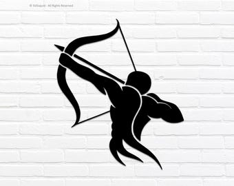 Archer SVG Design: Bow and Arrow Clipart Cut File (Digital Download)