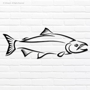 Salmon SVG Design: Tribal Abstract Salmon Fish Clipart Cut File (Digital Download)