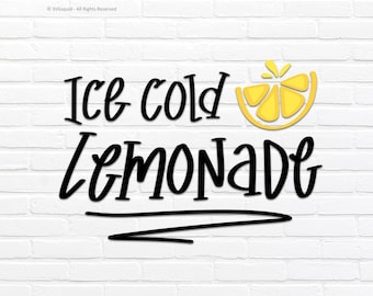 Ice Cold Lemonade SVG Design: Cut File for Cricut Silhouette Cameo - Digital Download