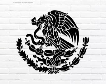 Mexican Coat of Arms SVG Design: Mexican Eagle Cut File (Digital Download)
