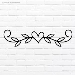 Design SVG Heart Flourish: file di taglio Heart Vine (download digitale)