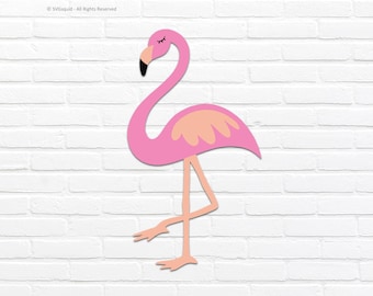 Flamingo SVG Design: Cut File for Cricut Silhouette Cameo, Flamingo Clipart - Digital Download