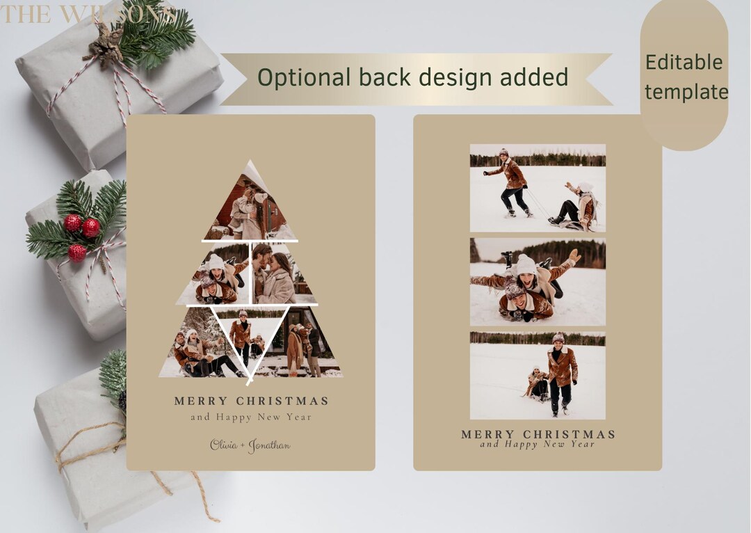 Editable Merry Christmas Family Photo Card Template (digital Download ...