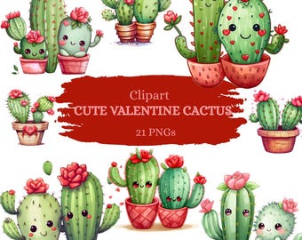 Love Clipart, Love CACTUS Clipart, Commercial Use, Cute Clipart,  Valentine's Day Clipart, Cactus, Friends, Coloring Page, Valentines Clipart  - Etsy