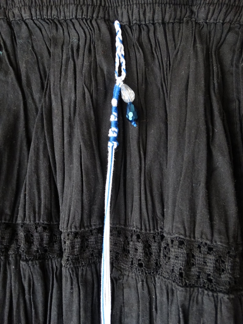Tzit tzit med pärlor, flätade öglor, feminin stil, blå & vit - TZITZIT TZITZIOT, Utmärkt kvalitet tillverkad i USA. Judisk/messiansk. bild 5
