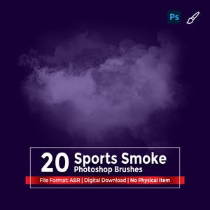 20 Sports Smoke Photoshop Brushes ABR, Realistic Fog Overlay, Dust Explosion Clipart, Action Photo Editing Effect, AMZE Studio Digital Asset