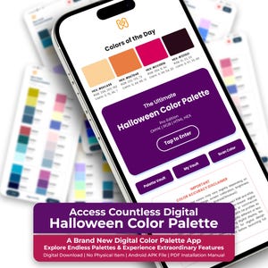 Guideapp för digital Halloween-färgpalett | Pro Designer Tool HEX RGB CMYK | Spooky Color Scanner & Mockup Generator Apk