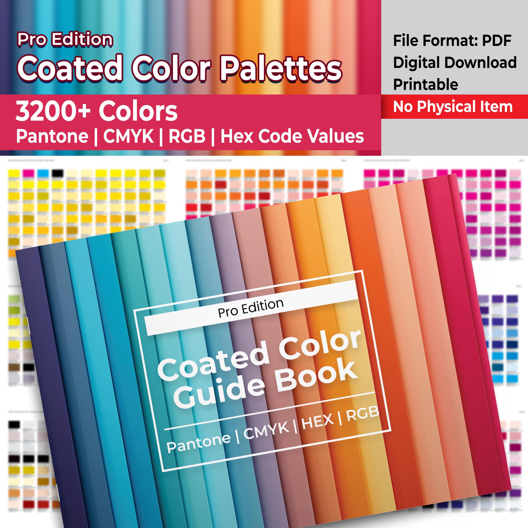 3200+ Coated CMYK RGB Hex Color Palette Guide Book | Digital Color