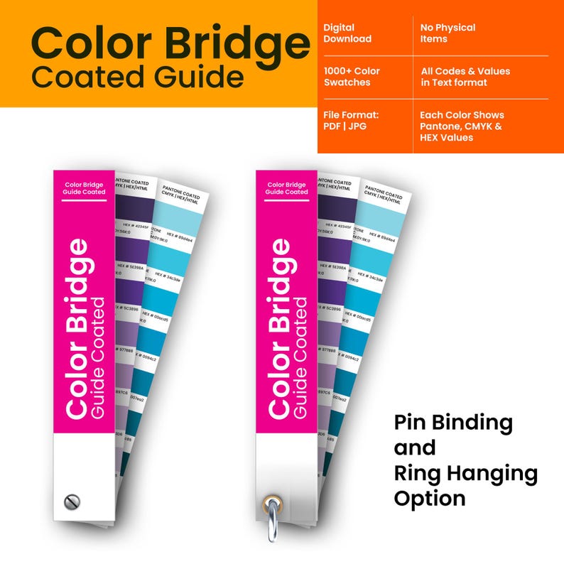 Pantone Color Bridge Coated Guide: CMYK HEX Palette (digital Download ...