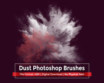 Pennelli per Photoshop effetto polvere ABR, sovrapposizioni effetto esplosione di polvere, effetti fotografici d'azione, effetto particella esplosione di polvere, pennello digitale effetto schizzi di fumo