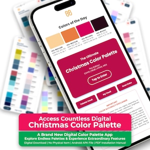 Christmas Color Palette App | Pro Designer Tool HEX RGB CMYK | Festive Color Scanner & Mockup Generator Android Apk