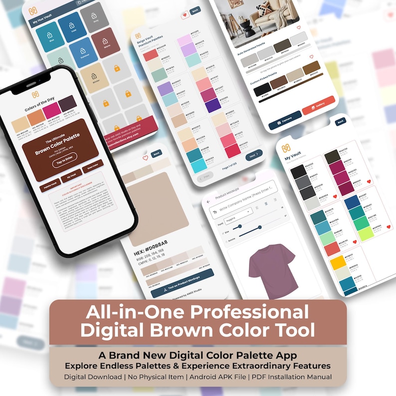 Retro Color Palette Code The Ultimate Brown Color Palette App | Pro HEX RGB and CMYK Codes ...