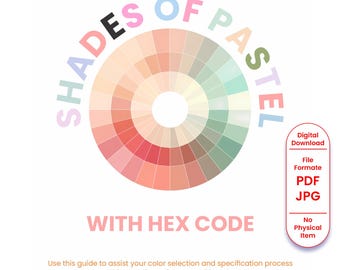 Paleta de colores pastel con códigos hexadecimales / Diseño e imagen de marca (PDF, JPG)