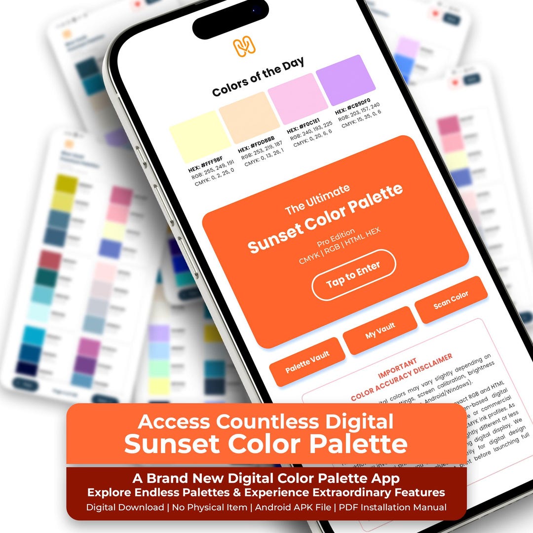 Retro Color Palette Code The Ultimate Sunset Color Palette App | Pro HEX RGB and CMYK Codes ...