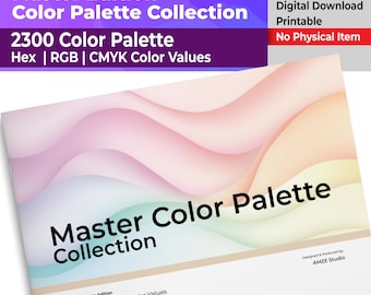 Raccolta di palette di colori Master Color 2300 in formato PDF (edizione Pro) / Guida Hex RGB CMYK per grafici / Tabella colori del marchio (download digitale)