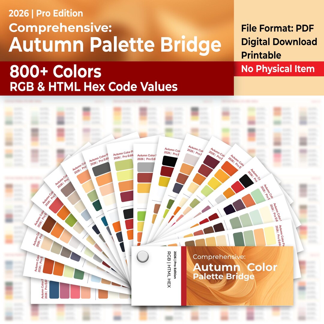 Autumn Color Palette Digital Bridge | 800+ Fall Colors HEX & RGB ...