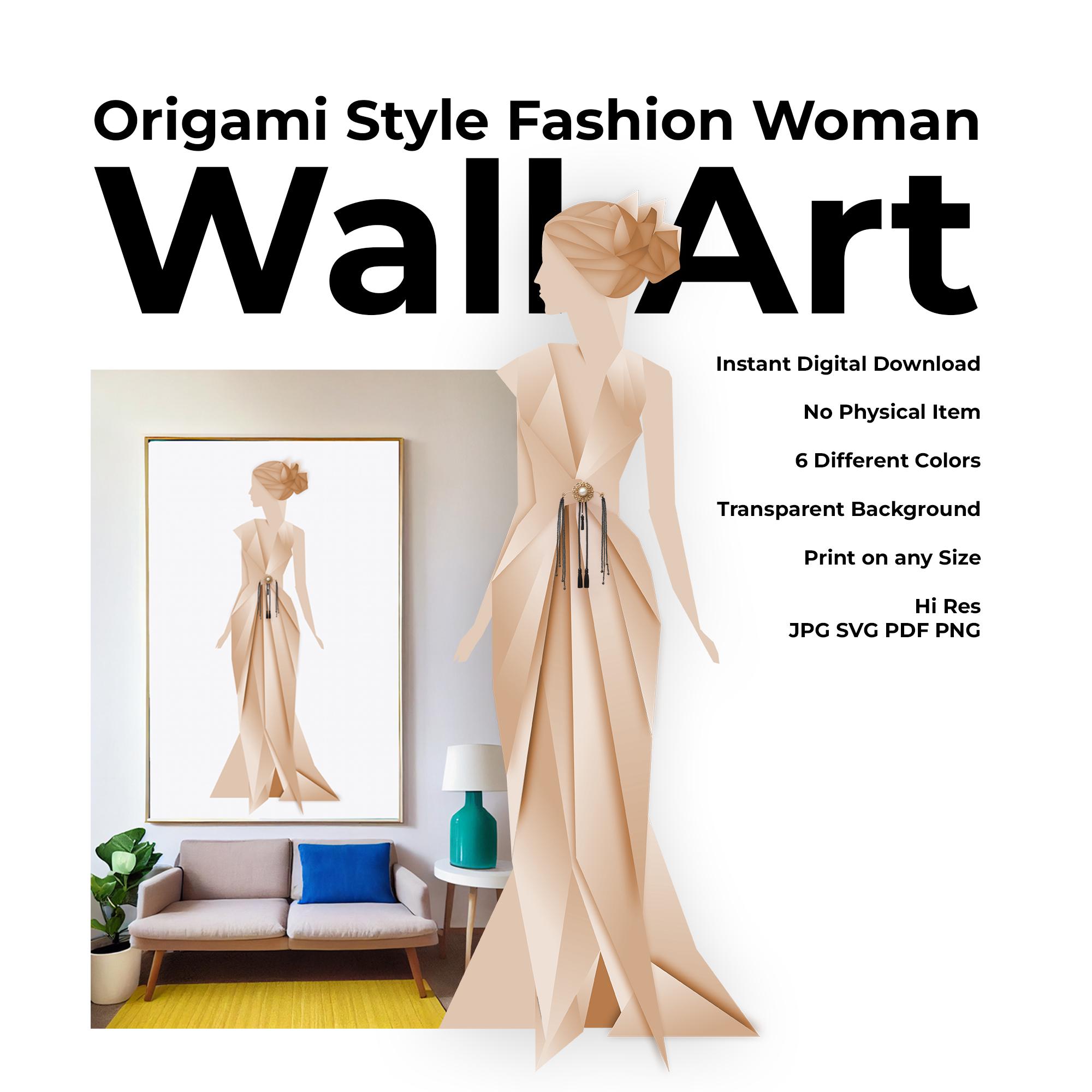 Origami Fashion Woman Art: Minimalist Illustration (Digital Download) Origami Fashion Woman Art: Minimalist Illustration (Digital Download)