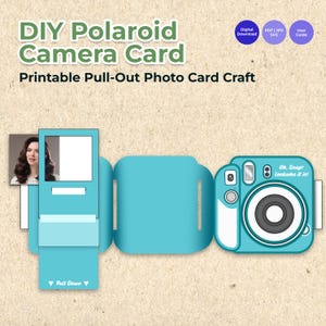 DIY Polaroid Camera Card | Printable Interactive Pull-out Photo Craft ...