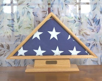 Red Oak with Pedestal & Brass Plate