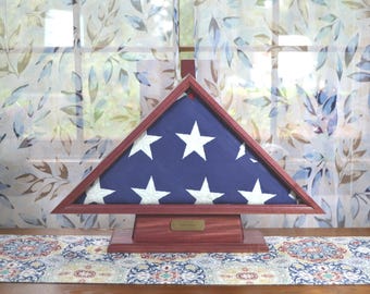 Purple Heart with Pedestal with Brass Name Plate