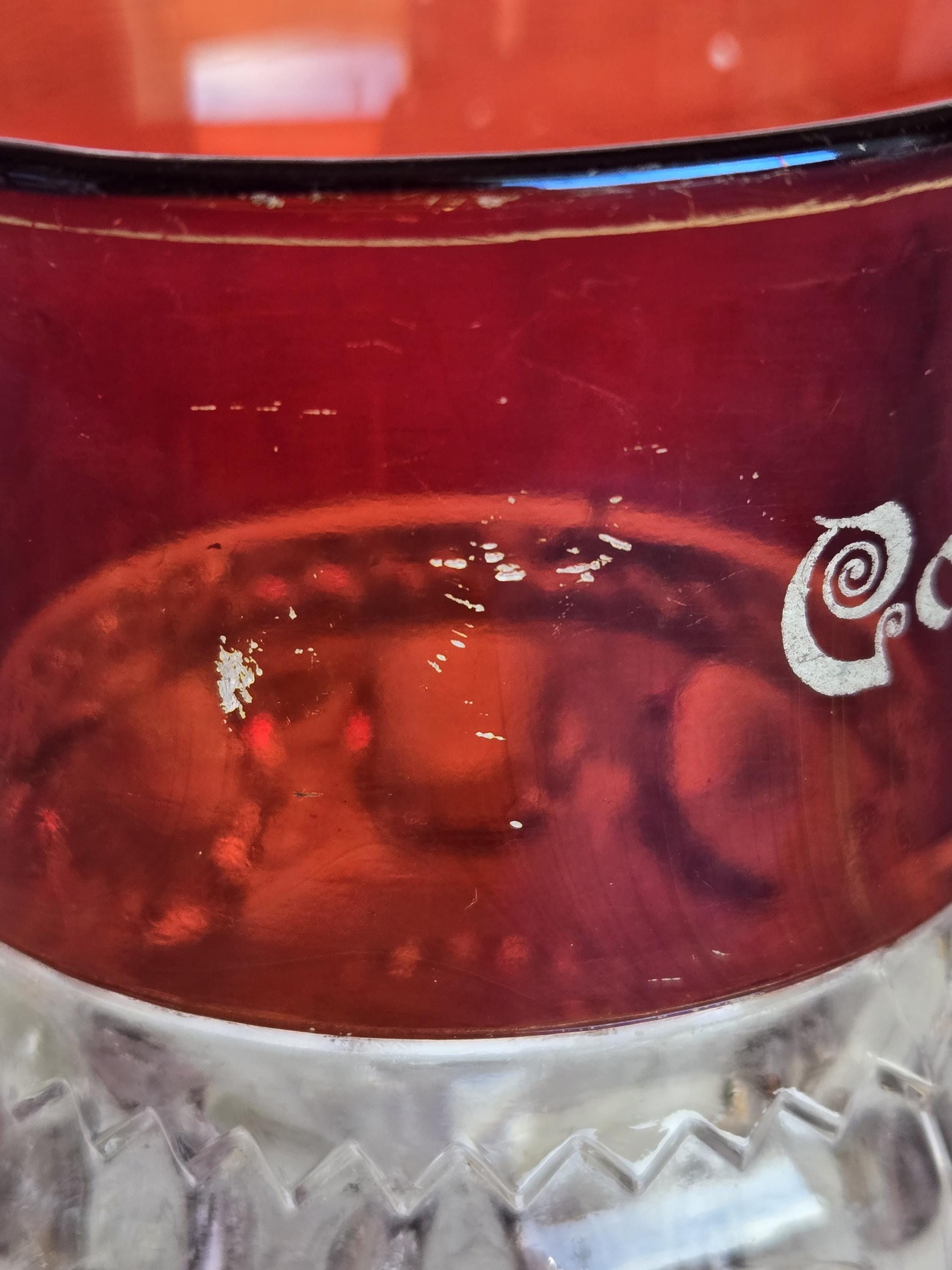 Antique Ruby Stained EAPG Souvenir Goblet, Inscribed Coalport, PA - Etsy