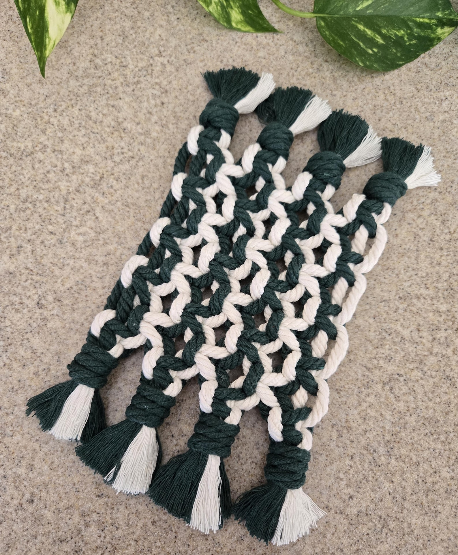 Handmade Macrame' Mug Rugs, Set of 2 | Coasters | Boho Decor | Gifts - Etsy