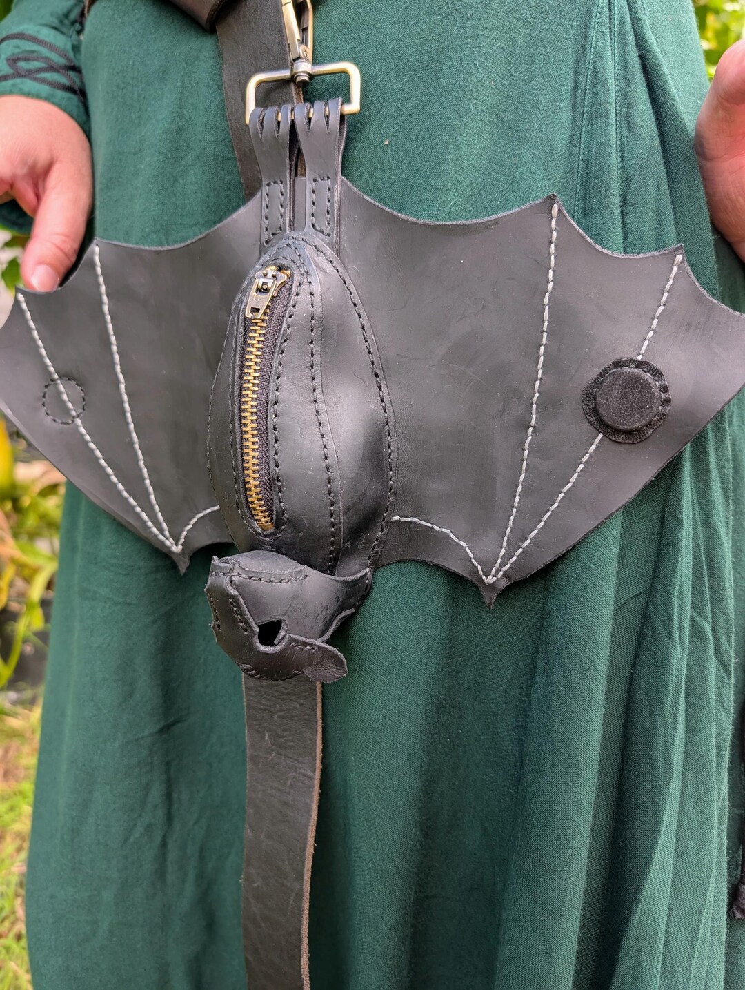 Leather Bat Coin Purse – Handmade Renaissance Faire, LARP, Goth ...