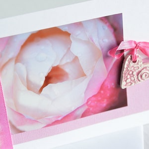 Tarjeta de felicitación fotográfica con adorno de cerámica Día de la Madre Día de San Valentín