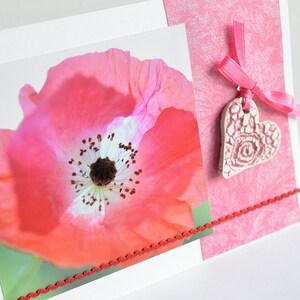 Tarjeta de felicitación fotográfica con adorno de cerámica Día de la Madre Día de San Valentín