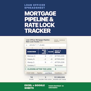 Planilha de controle de empréstimos hipotecários para agentes de crédito, registro de taxas de juros e condições para corretores de hipotecas, modelo de planilha Excel para acompanhamento de clientes.