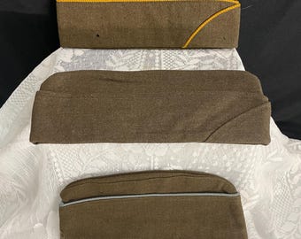 vintage WW2 army garrison caps