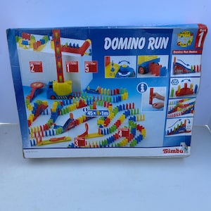 1 vintage domino run basic set with motorized vehicle automatic domino laydown