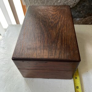 1 Vintage oak index card file box by globe Warwick