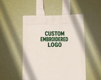 Custom Embroidered Logo Tote Bag Personalized Business Logo Canvas Tote Custom Company Bag Promotional Gift Branded Tote