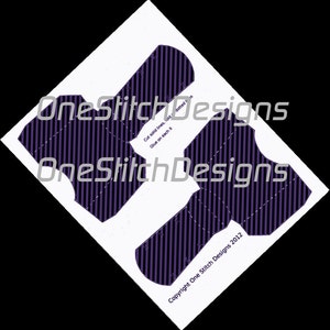 Printable Black and Purple Stripes French Fry Carton Favor Gift Box All Occasion