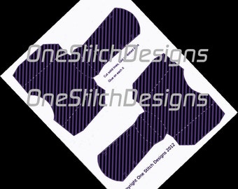 Printable Black and Purple Stripes French Fry Carton Favor Gift Box All Occasion