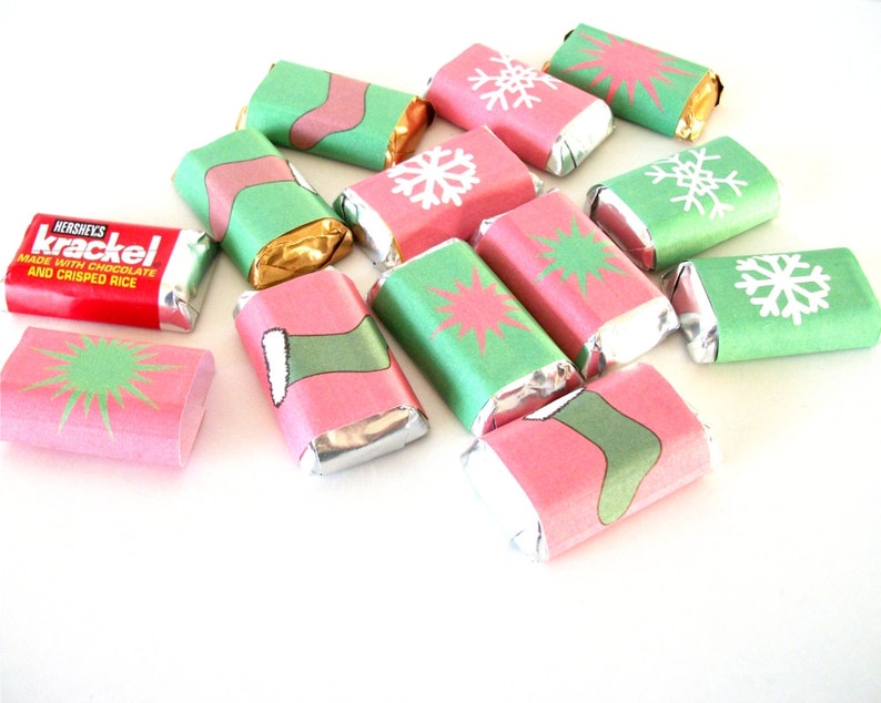 Christmas Printable Christmas Mini Candy Bar Wrappers Red and | Etsy