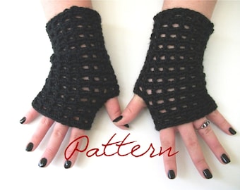 Lace Fingerless Gloves Crochet Pattern Wrist Warmers