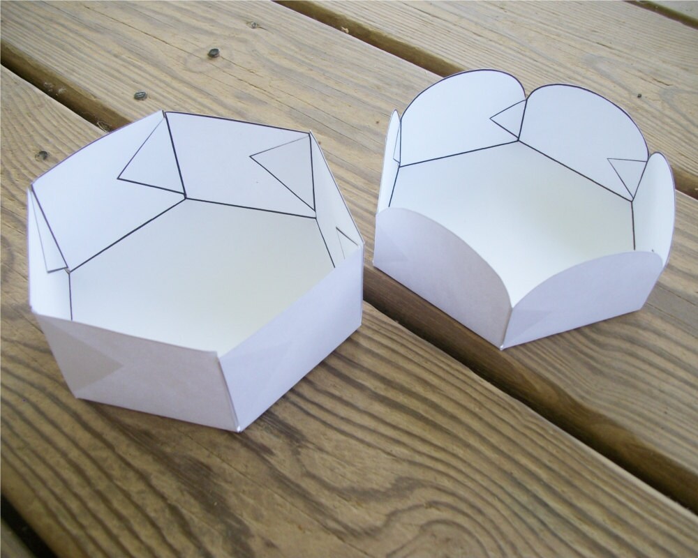 Printable Template: Large Petal Box Template 2 Pieces PDF