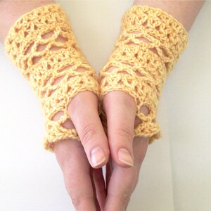 Lace Fingerless Gloves Crochet Pattern Split DC and Mesh Lace Gloves image 2