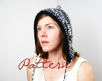 PDF Knitting Pattern: 2 Color Knit Pixie Hat Elf Hat Knitted